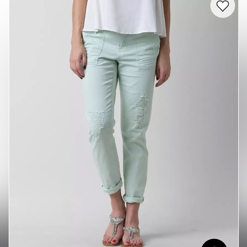 BKE Mollie Ankle Skinny Jeans | Mint Green | Size 29- EUC
